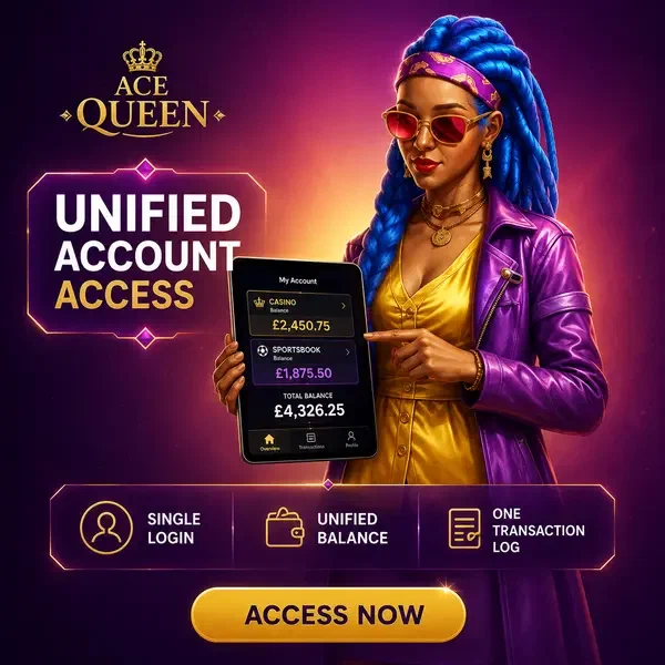 Ás e Dama navegando no portal de login unificado no Coolzino com elegante interface de tablet