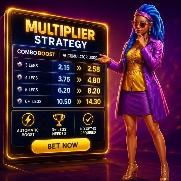 A Rainha Ás apresenta multiplicadores de apostas esportivas ComboBoost em placar de odds brilhante